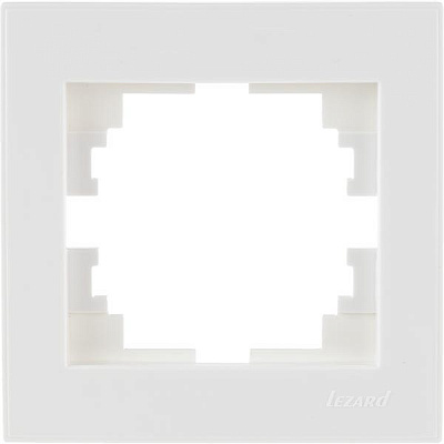 Рамка одномісна Lezard Rain горизонтальна білий із білою вставкою 703-0202-146