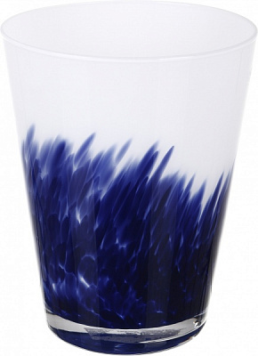 Ваза Wrzesniak Glassworks Confetti 24 см белый с темно-синим 