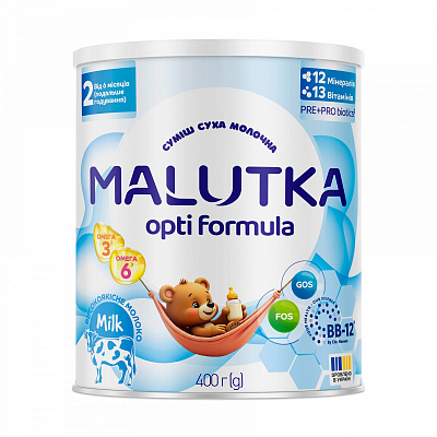 Суха молочна суміш Малютка Хорол MALUTKA Opti Formula-2 від 6 місяців 400 г