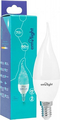 Лампа светодиодная Emilight 7 Вт CF37 матовая E14 220 В 4100 К 