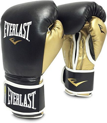 Перчатки тренировочные Everlast POWERLOCK PU GLOVES 14oz P0000023 черно-золотистый