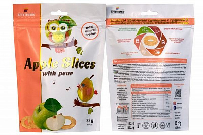 Снеки Spektrumix слайсы яблочные сушеные с грушей 33 г 