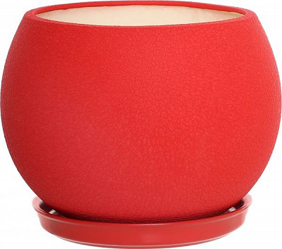 Горшок керамический Ориана-Запорожкерамика Шар шелк круглый 9л красный (037-0-090) 