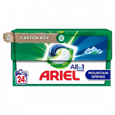 Капсули для машинного прання Ariel PODS All-in-1 Гірське джерело 24 шт.