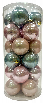 Шар новогодний пастель 24 шт 6 см мульти