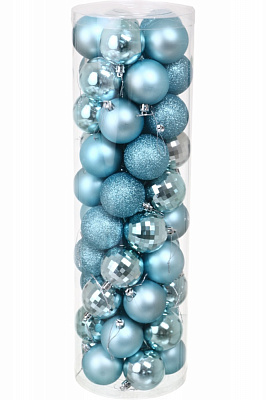 Набор елочных шаров разная фактура 2 цвета в ассортименте d 60 мм 50 шт./уп.