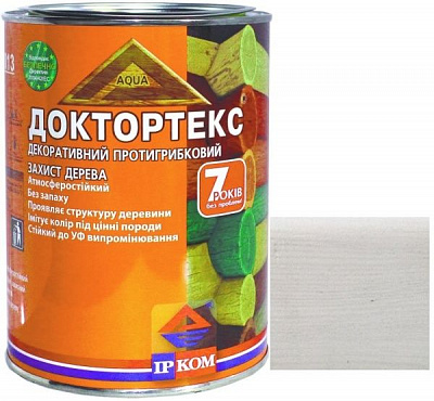 Лазур ІРКОМ Доктортекс ІР-013 білий шовковистий мат 0,8 л