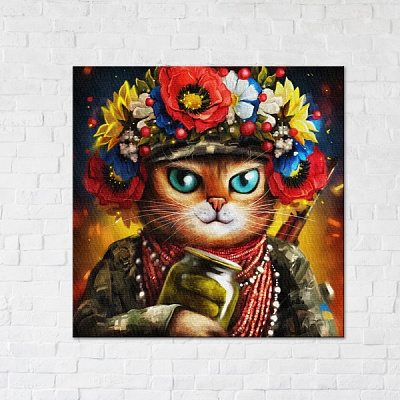 Постер Кошка Защитница ©Марианна Пащук 40x40 см Brushme 