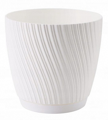 Горщик для квітів пластик круглий 233 Біла 2,5 л