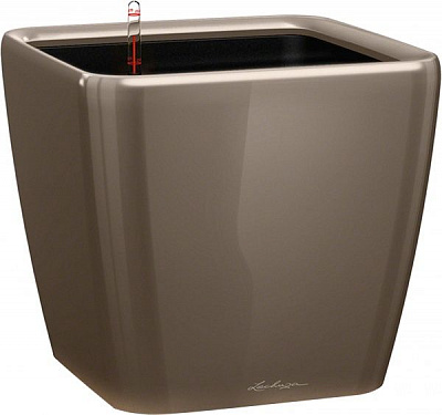 Вазон пластиковый Lechuza Quadro Premium LS 28 квадратный 19,7л коричневый (16145) 
