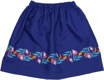 Спідниця для дівчаток на резинці Україна р.134-140 синій електрик С011Д