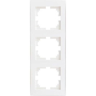 Рамка трехместная Lezard Rain вертикальная белый с белой вставкой 703-0202-153