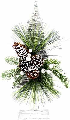 Искусственная елкаротанговая на подставке 40 см серебряный 