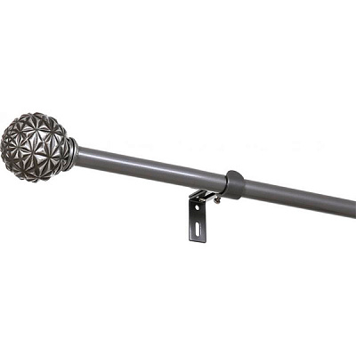 Карниз Bella Vita Шар геометрія одинарний укомплектований d16/19 мм 160 см темно-сірий