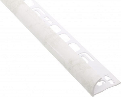 Кутник для плитки Salag зовнішній 134 ПВХ 9 мм 2,5м мармур білий