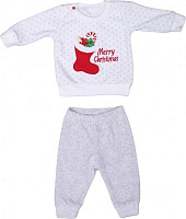 Комплект для новорожденных Фламинго Звезды белый с серым р.68 479-522-4 
