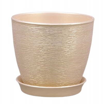 Горшок керамика ВК круглый белое серебро 1,8 л Shynkar&KO