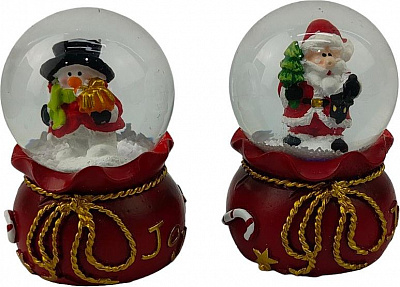 Шар новогодний Санта/снеговик на мешке полигума в ассортименте d 45 мм красный ZY-136-45-225ZY-136-45-217