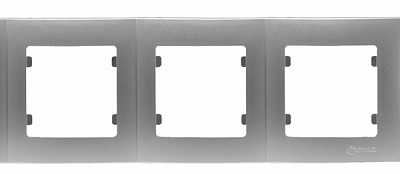 Рамка трехместная Makel Lillium Natural Kare горизонтальная серебро 32065703