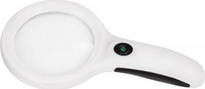 Лупа ручна з LED і UV-підсвічуванням 2X збільшення 90 мм Ridni