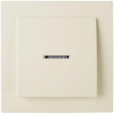 Вимикач одноклавішний Nilson Touran з підсвіткою 10 А 230В IP20 кремовий 24121002