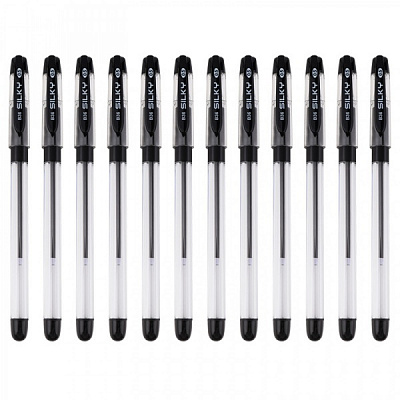 Ручка масляна Baoke 0.5 мм із грипом чорна Silky (B36-black)