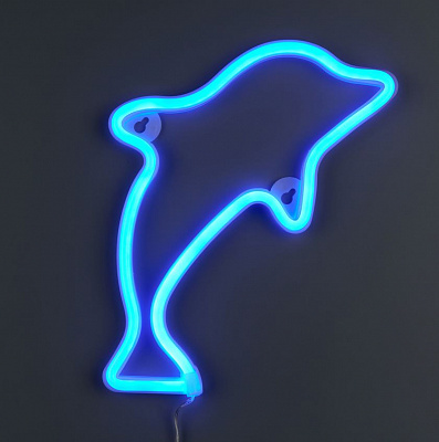 Неонова вивіска Luna LUDS-NEO-52 Дельфін теплий білий/рожевий/синій