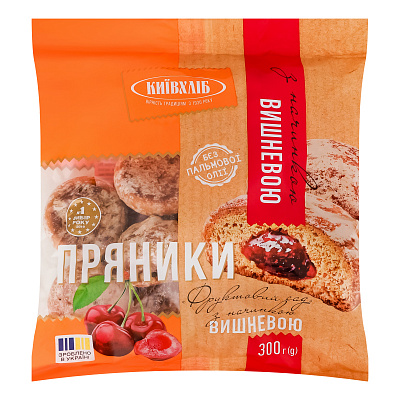 Пряники Київхліб Фруктовый сад Вишня 300 г