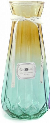 Ваза стеклянная желто-зеленая Crystal Fiona 30 см YIWU