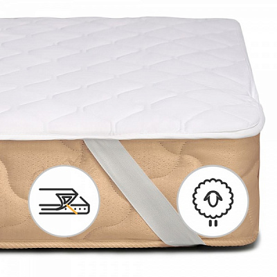 Наматрасник MirSon Стандарт Natural Line Wollen 956 обычный с резинкой по углам 26х80x160 см 2200000834522 