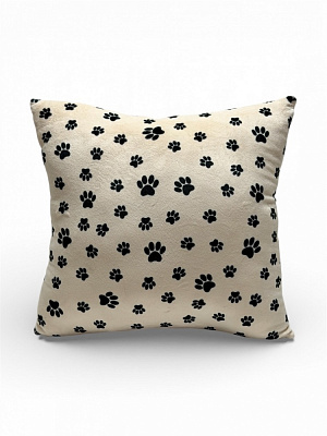 Подушка декоративная Stip Epic лапки 38 см бело-черный