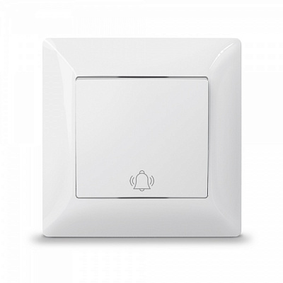 Кнопка дзвінка одноклавішний TITANUM без підсвітки білий TF-ST-DB1-W