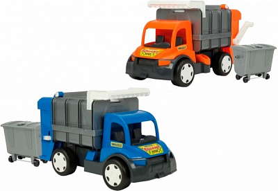Машинка Wader мусоровоз Гигант оранжевый/голубой