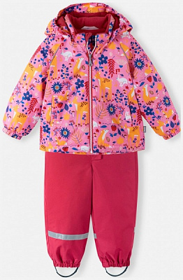 Костюм зимний для девочек Lassie Oivi рост 98 светло-розовый с принтом 7100020A 