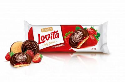 Печиво Roshen Lovita Jelly Cookies з желейною начинкою 135 г