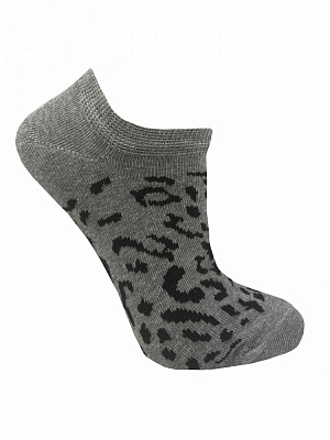 Носки женские Premier Socks Ультракороткий леопардовый принт р.23-25 серый