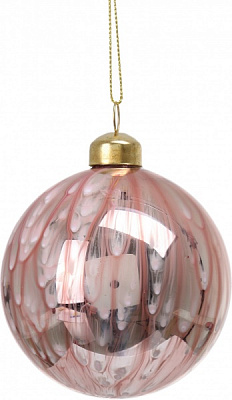 Елочная игрушка в форме капли стеклянная 8 см 8 мм розовый ABT620000