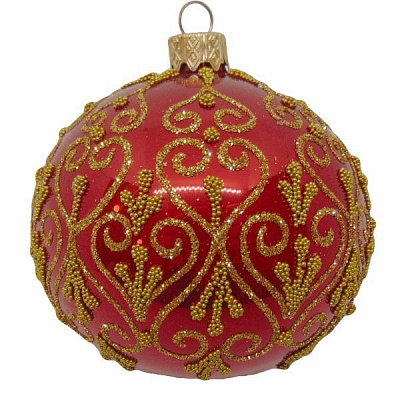 Куля новорічна d80 зі східним малюнком 678-5/38599(14)