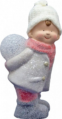Фигурка декоративная Девилон Мальчик со снежком 24,5 см 