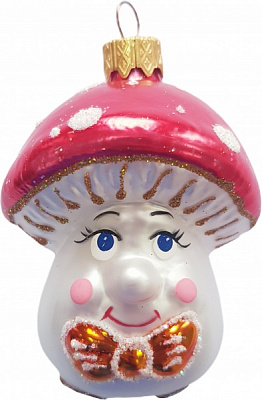 Підвіска Юріта Фігурка Гриб мухомор білий із червоним