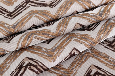 Ткань портьерная жаккард JL 19173-105/280 Pjak кофейная волна 