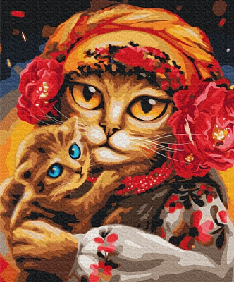 Картина за номерами Сім'я котиків ©Маріанна Пащук PBS53117L 50х60 см Brushme