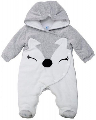 Комбінезон Minikin Лисичка р.68 білий із сірим 1816504