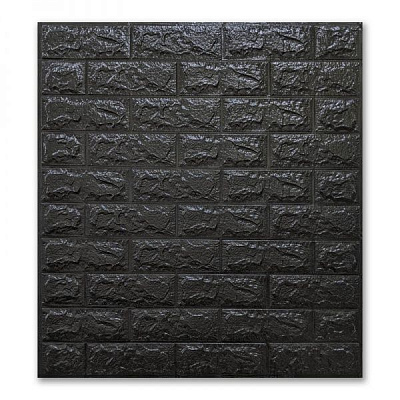 Декоративна наліпка 3D-панель цегла темно-сіра 770x700x8 мм