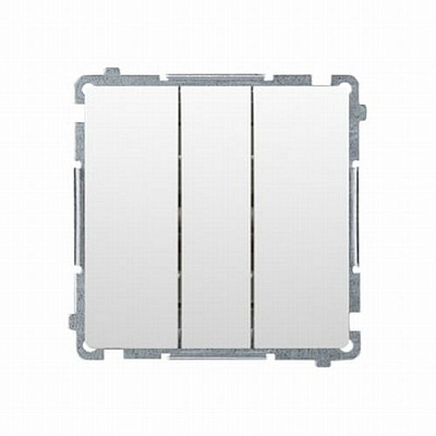 Вимикач триклавішний Simon Basic без підсвітки 10 А 250В білий BMW31.01/11