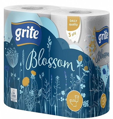 Туалетний папір GRITE Blossom тришаровий 4 шт.