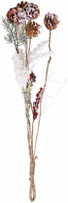 Декорация-подвеска хвойная с шишками и ягодами заснеженная 50 см EPI-A3-49059HRW 