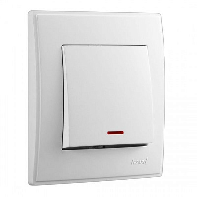 Вимикач одноклавішний Lezard Lesya з підсвіткою 10 А 250В білий 705-0202-111