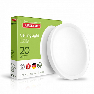 Светильник настенно-потолочный Eurolamp LED Easy click 23 см 20 Вт белый LED-NLR-20/40(GM) 