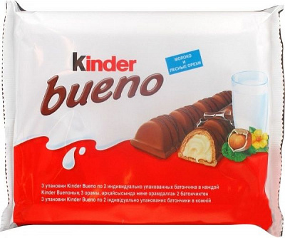 Батончик Kinder Bueno молоко и лесные орехи 129 г (8000500050897) 